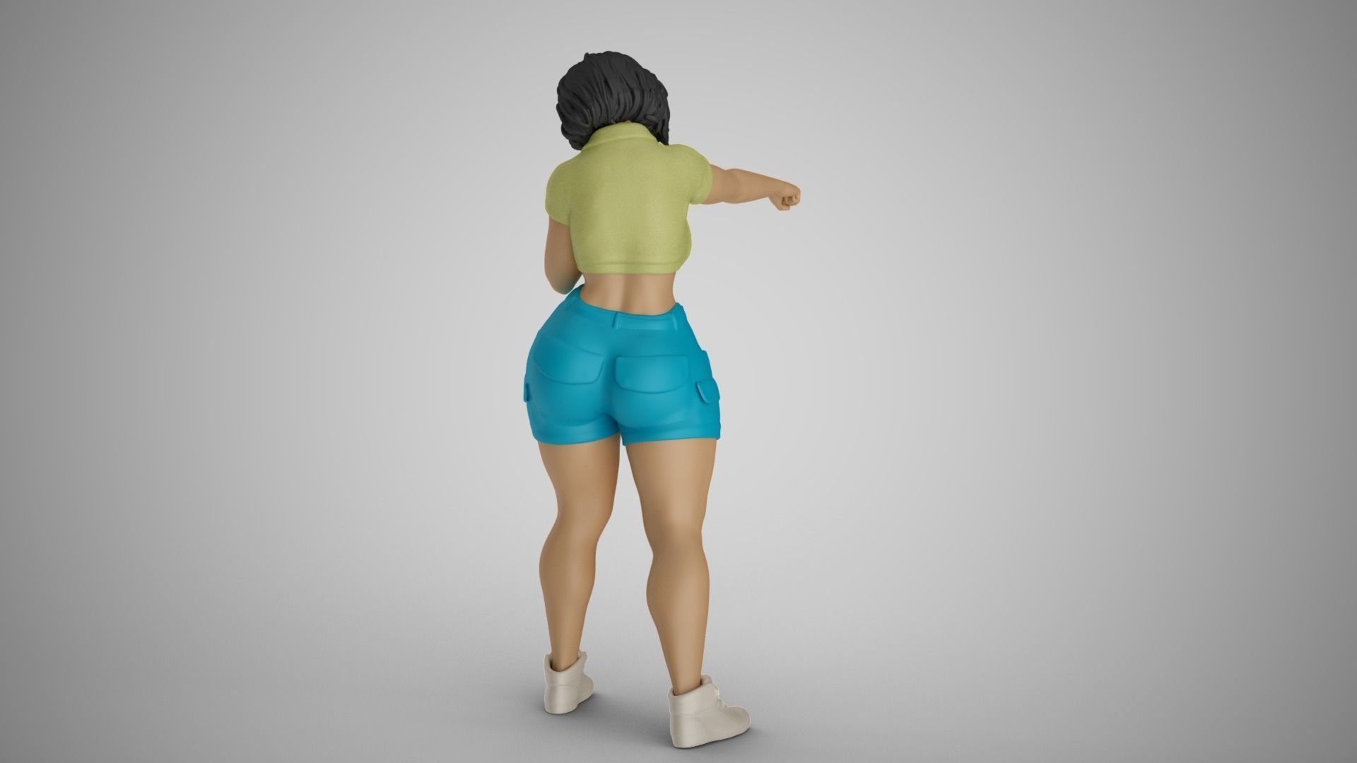 Street Brawler Girl 3D print model_8