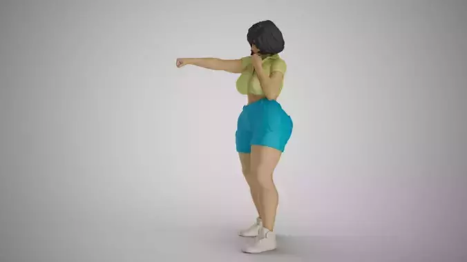 Street Brawler Girl 3D print model