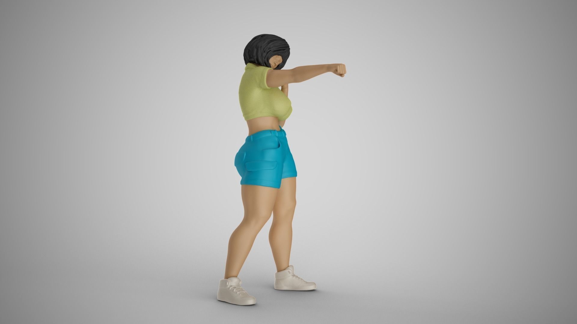 Street Brawler Girl 3D print model_10
