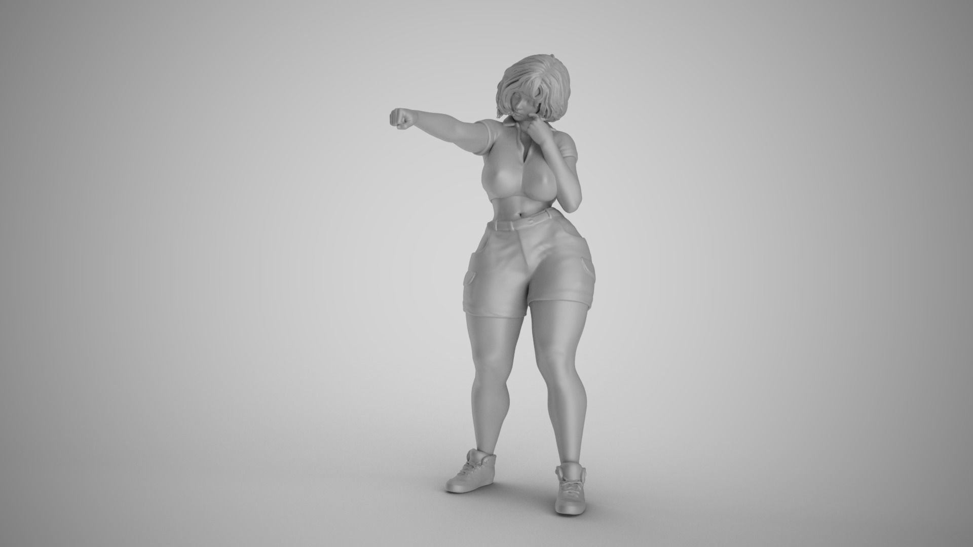 Street Brawler Girl 3D print model_18