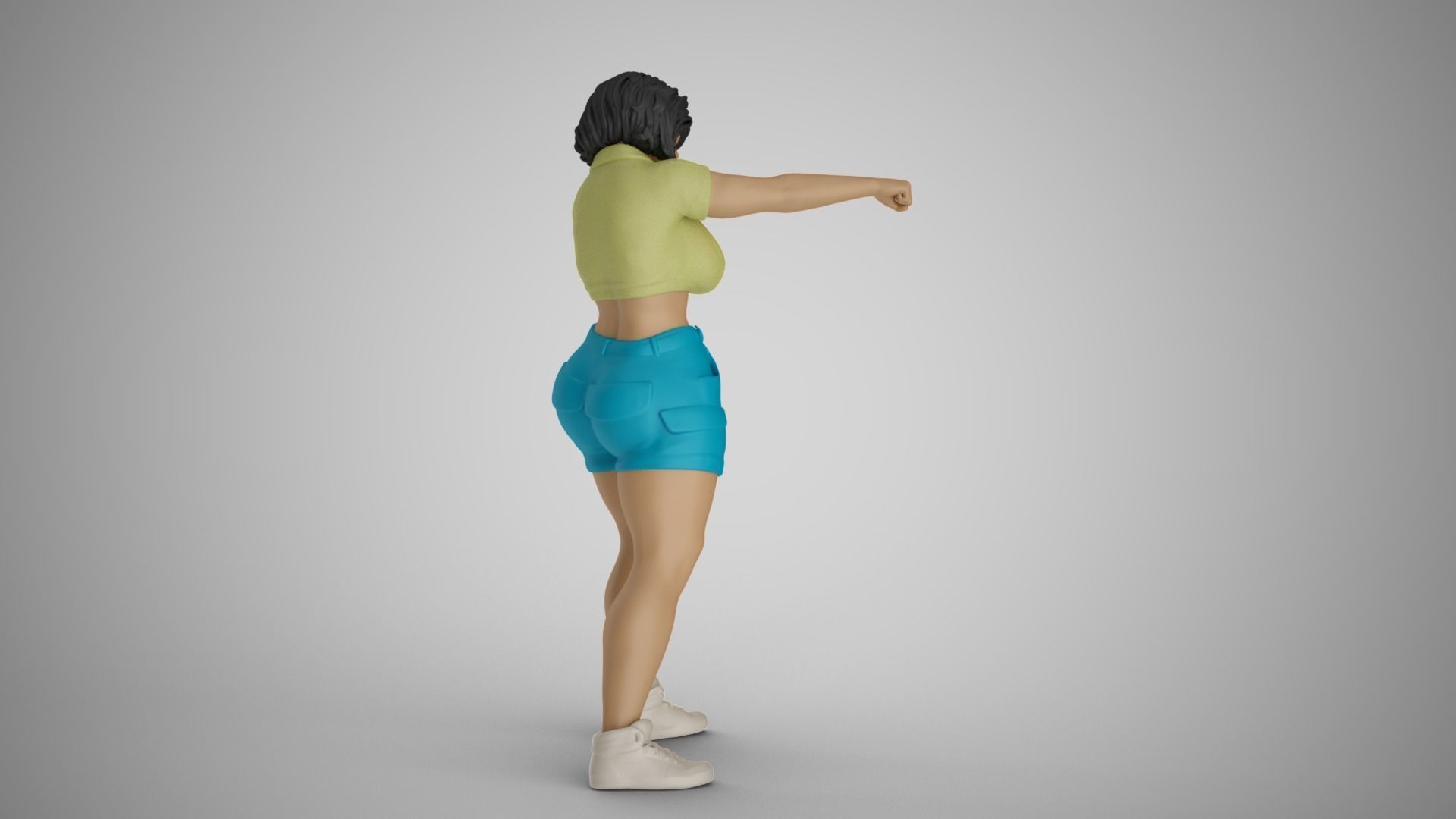 Street Brawler Girl 3D print model_12