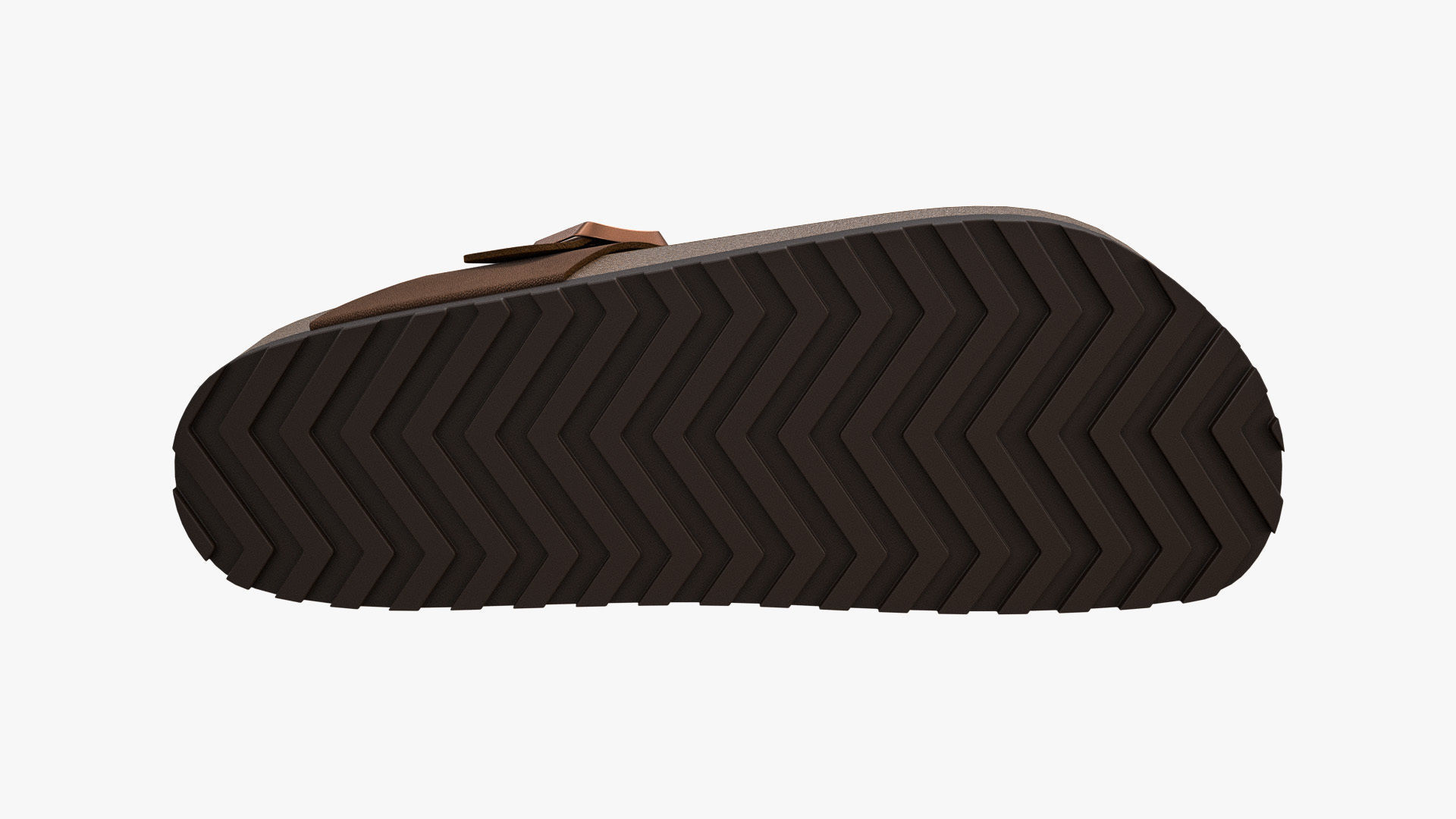 Thong Sandals Brown Leather 3D model_8