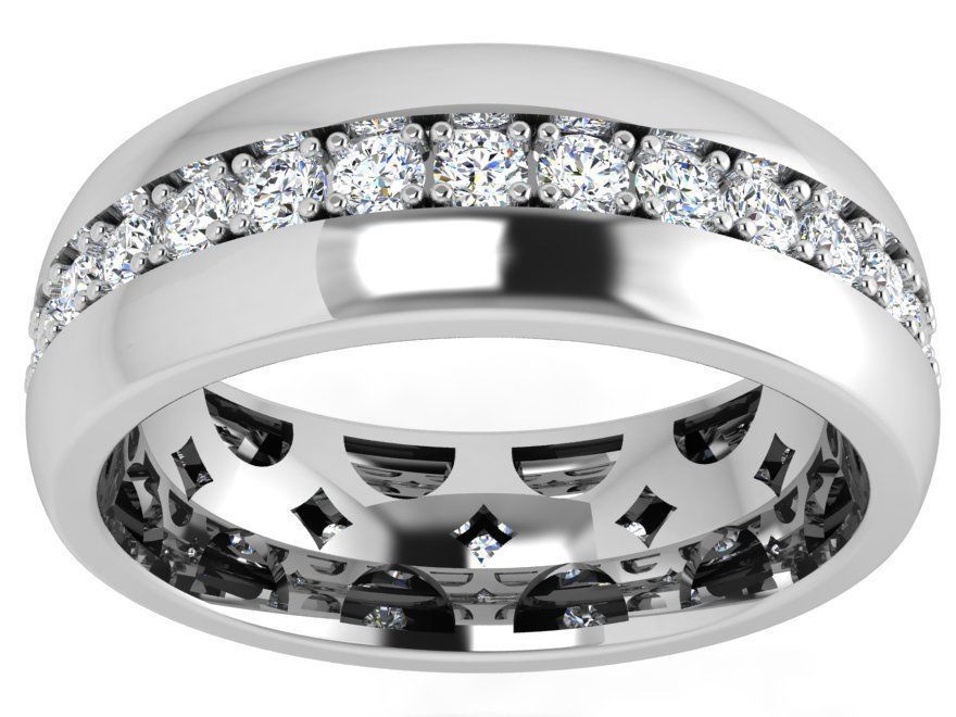 Round Diamond Row Ring 4411 3D print model_2