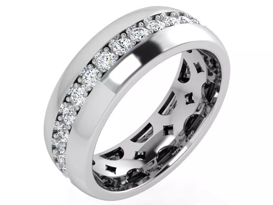 Round Diamond Row Ring 4411 3D print model_0