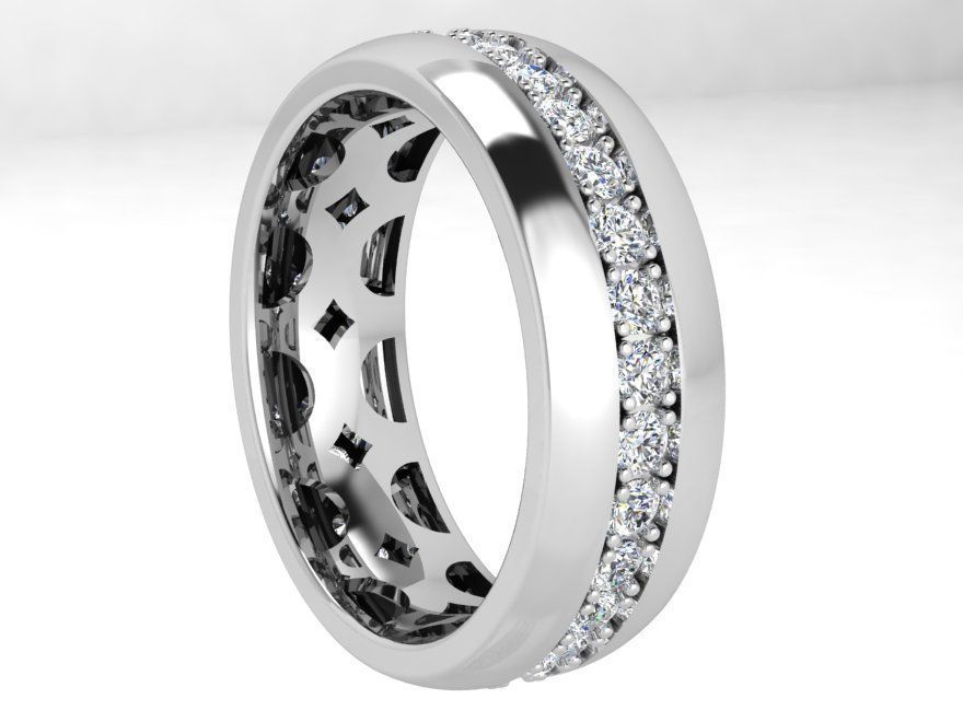 Round Diamond Row Ring 4411 3D print model_3