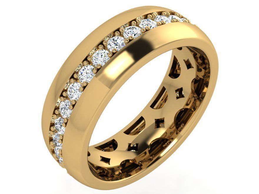 Round Diamond Row Ring 4411 3D print model_1
