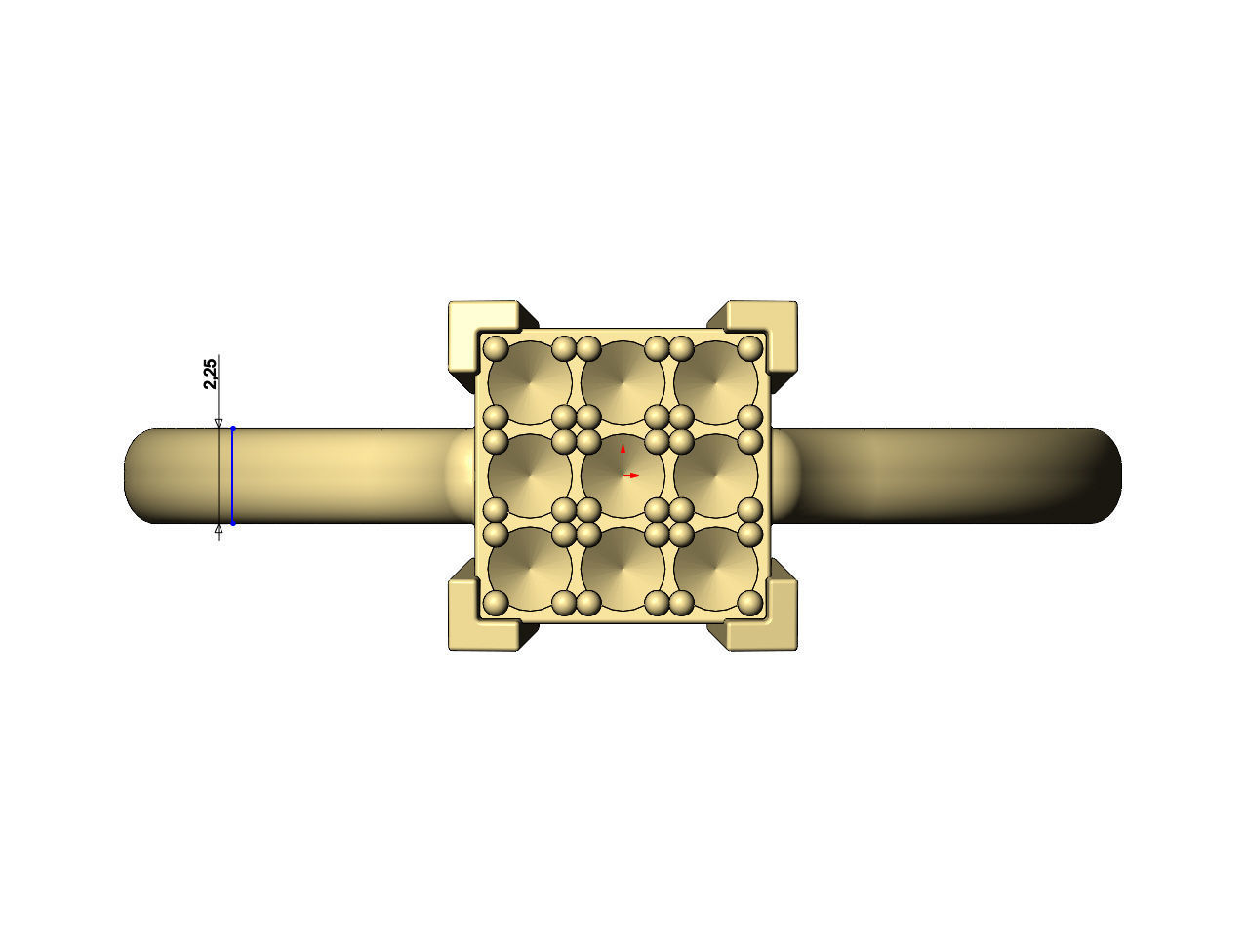 Square bezel cluster diamond ring Us sizes 5to10 3D print model_9