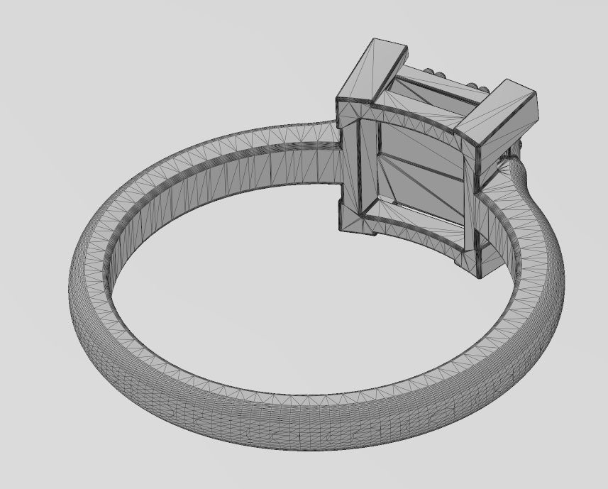 Square bezel cluster diamond ring Us sizes 5to10 3D print model_14