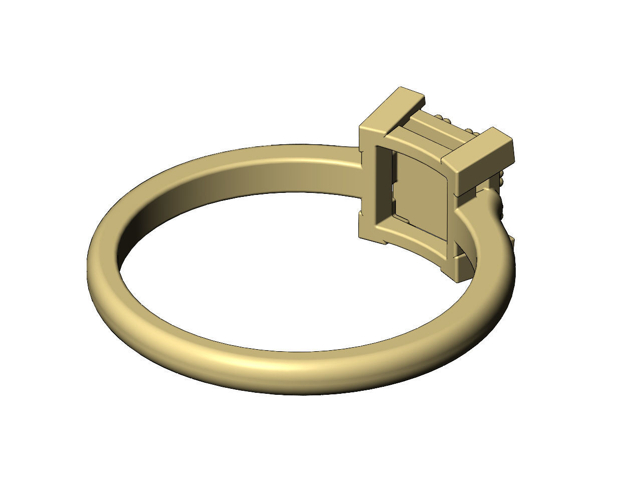 Square bezel cluster diamond ring Us sizes 5to10 3D print model_10