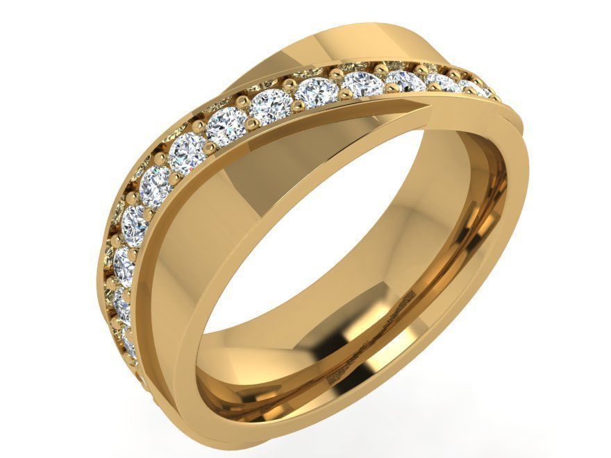 Diamond Wave Ring 4414 3D print model_1