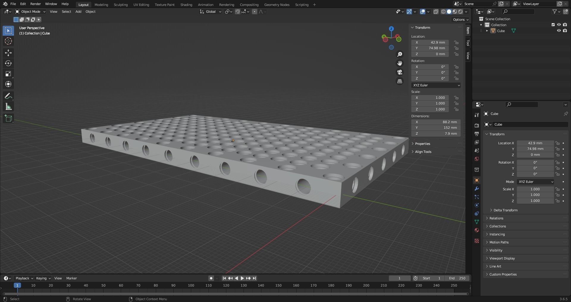 Lego Technic Pro Base plate 11 x 19 - grid panel for Mindstorms 3D print model_5