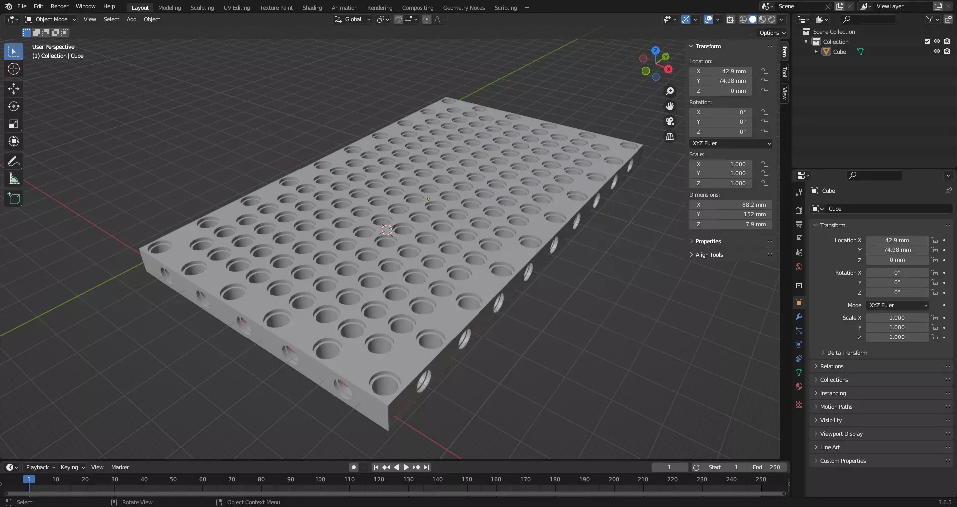 Lego Technic Pro Base plate 11 x 19 - grid panel for Mindstorms 3D print model_0