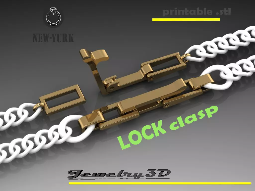 clasp 2mm for bracelet Printable STL jewelry 3D print model