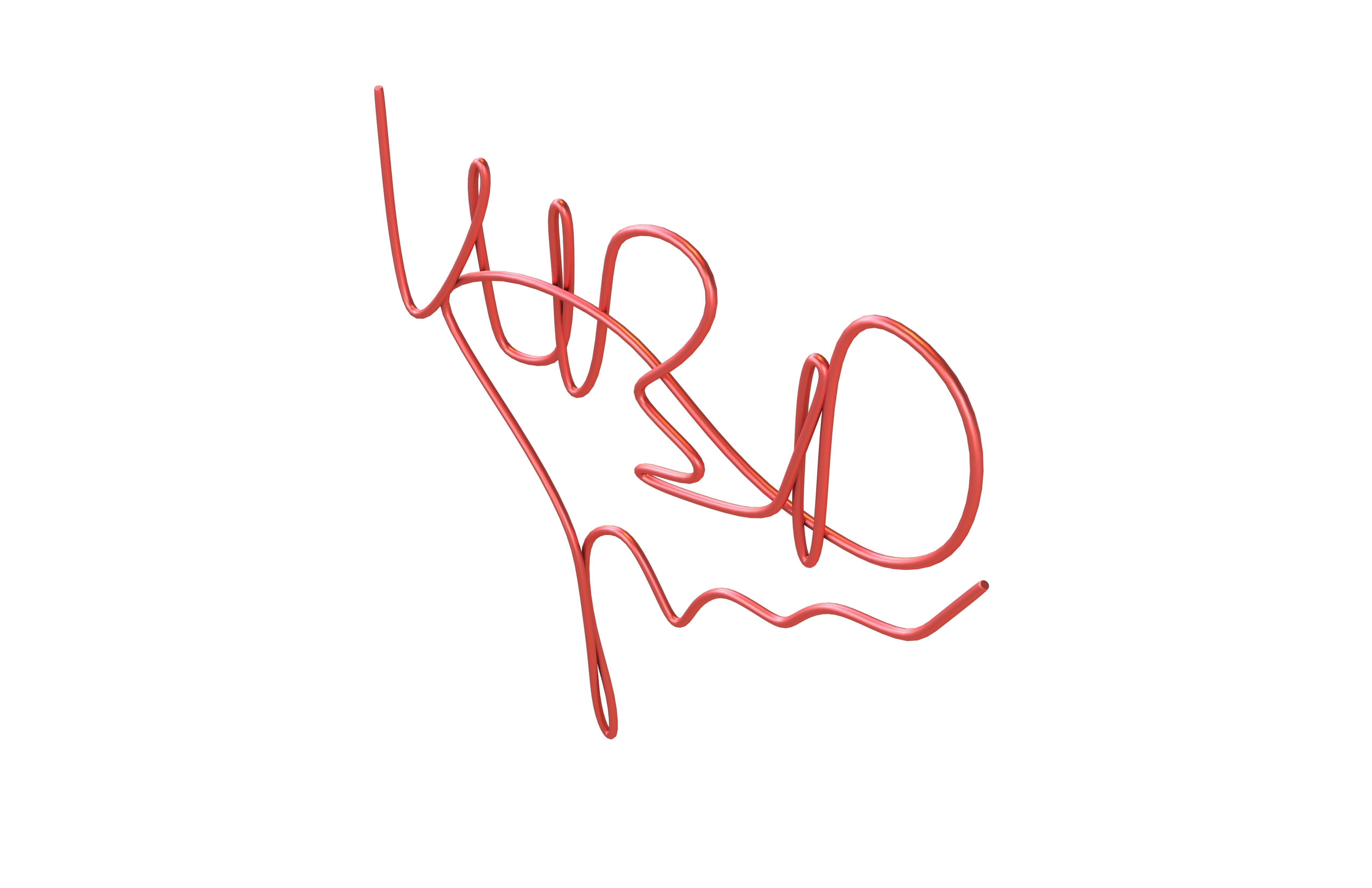 Happy Birthday Line Decoration V1 003 Low-poly 3D model_2