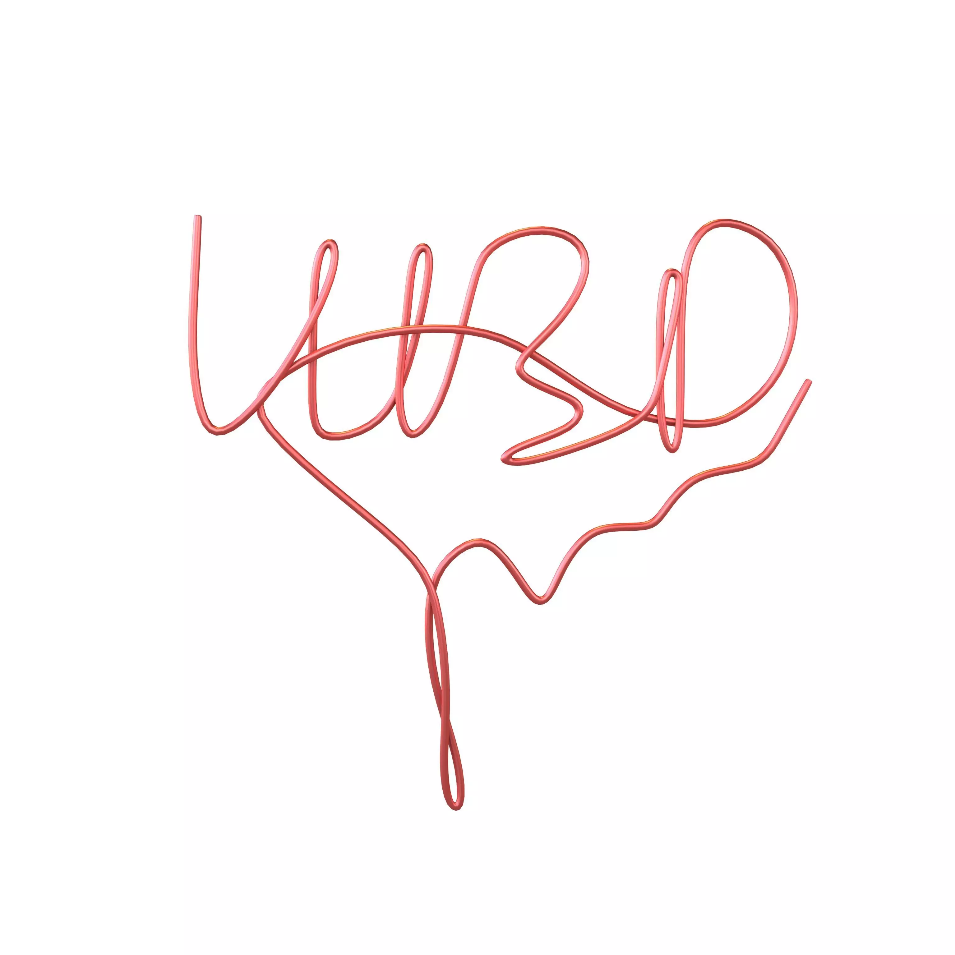 Happy Birthday Line Decoration V1 003 Low-poly 3D model_0