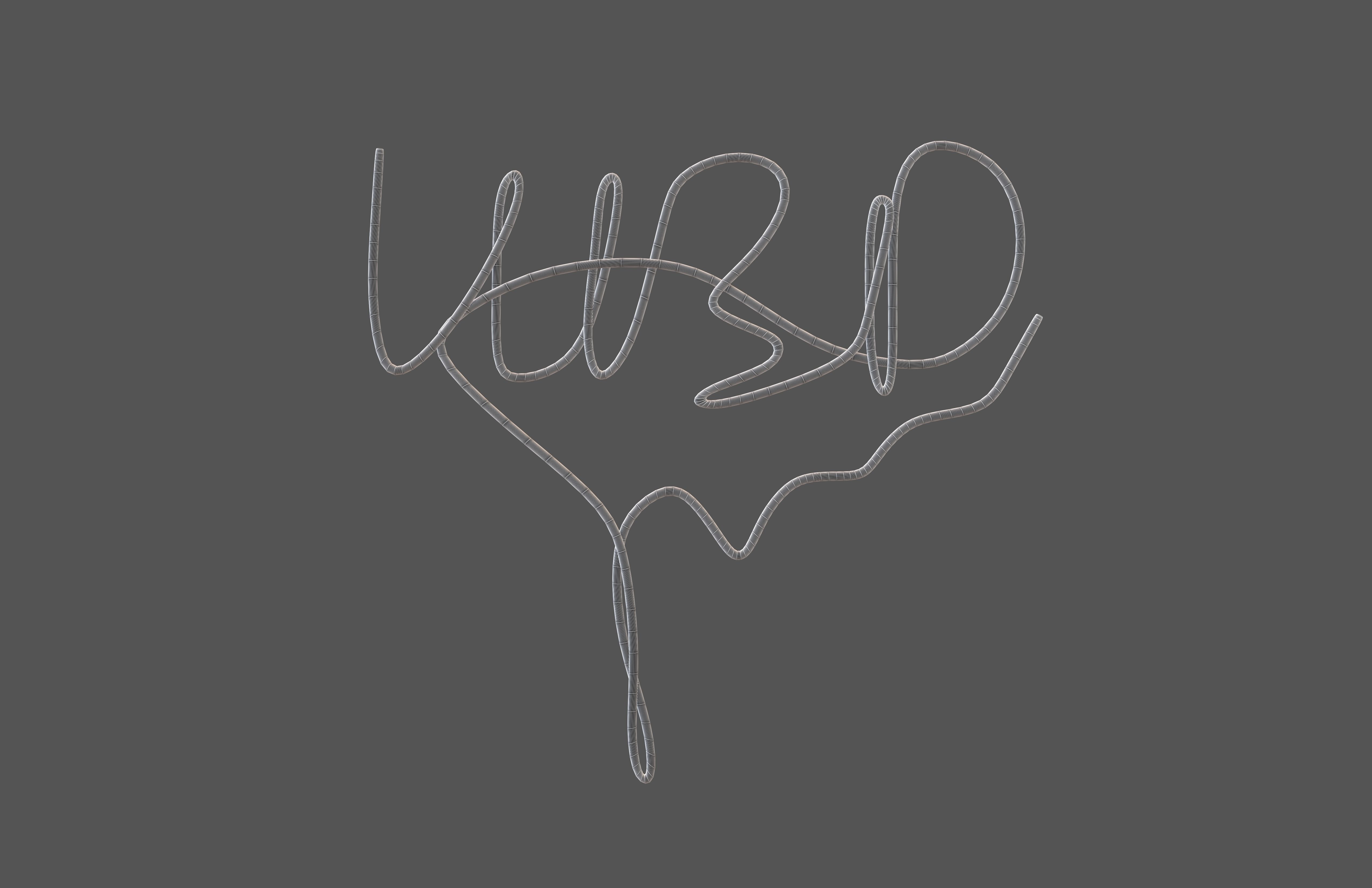 Happy Birthday Line Decoration V1 003 Low-poly 3D model_6