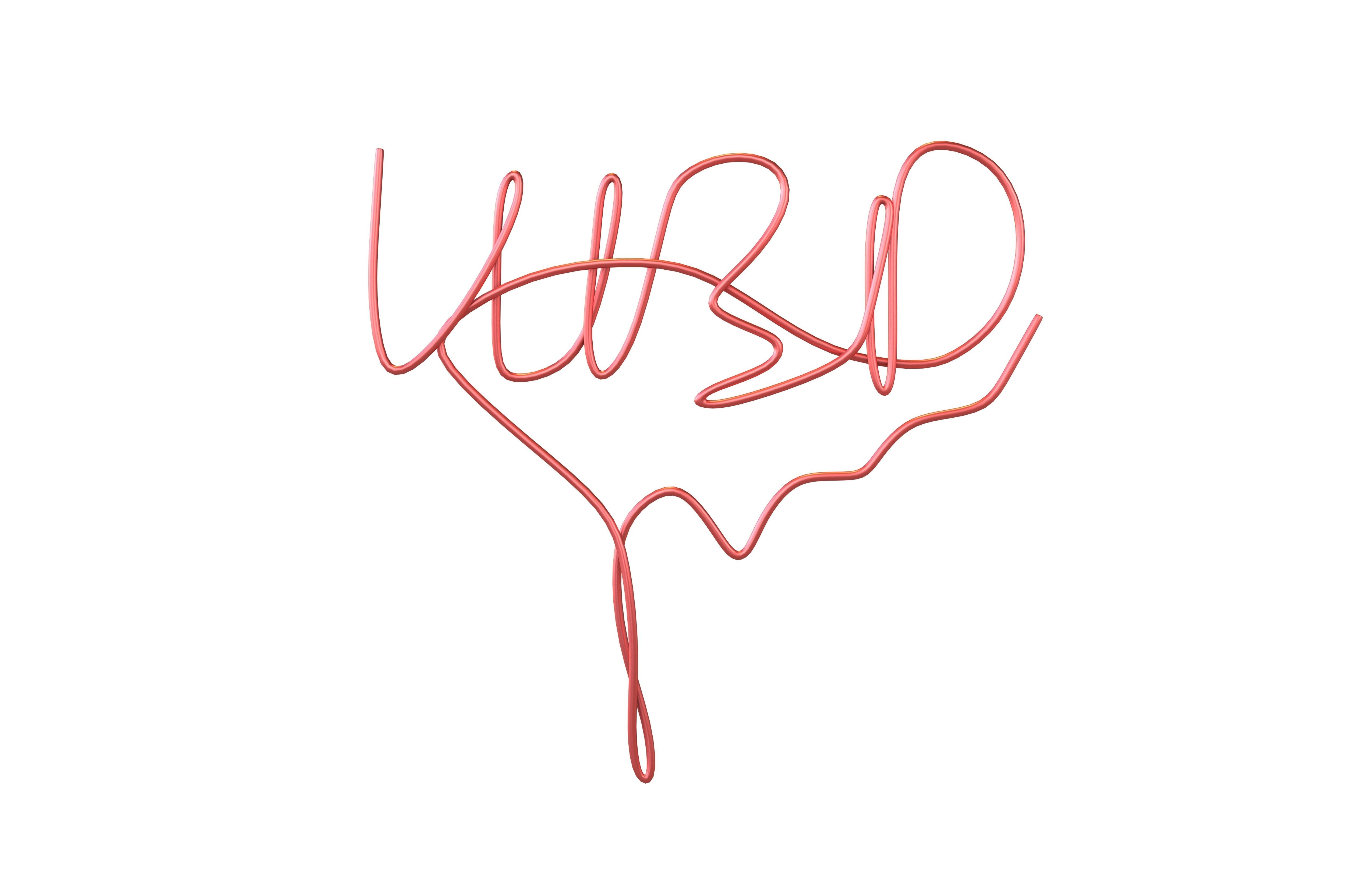 Happy Birthday Line Decoration V1 003 Low-poly 3D model_1