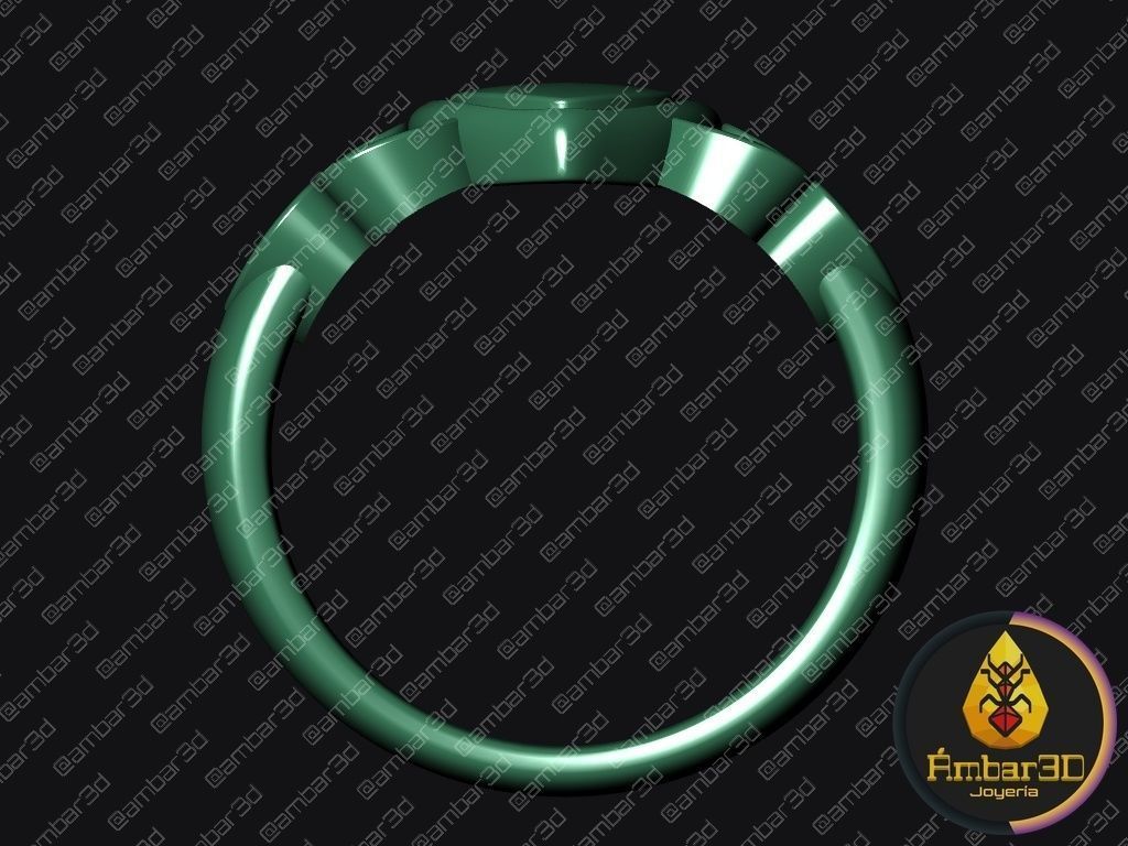 Engraved Affection Customizable Heart Signet Ring 3D print model_3