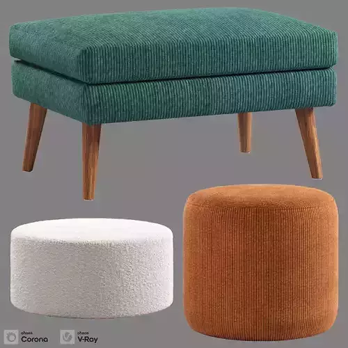 La Redoute Interieurs Semeon Ottomans Set 100 3D model