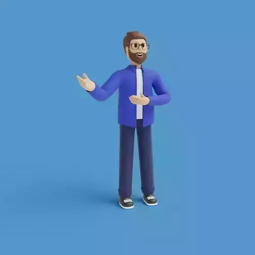 Cartoon style male character of the office guy