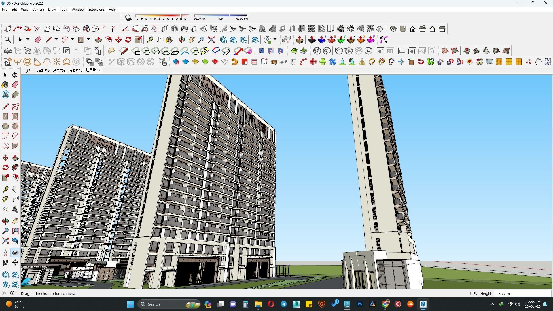 Minimalist commercial building 3D model_5