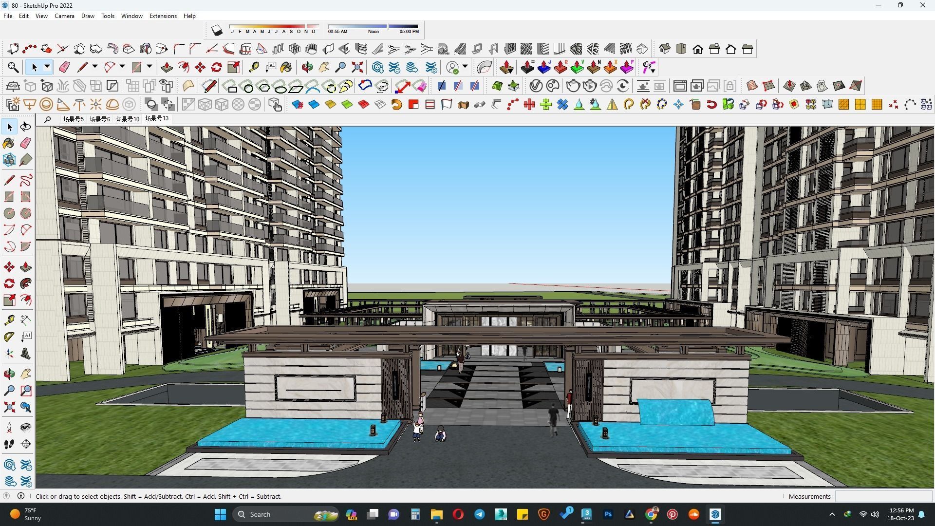 Minimalist commercial building 3D model_1