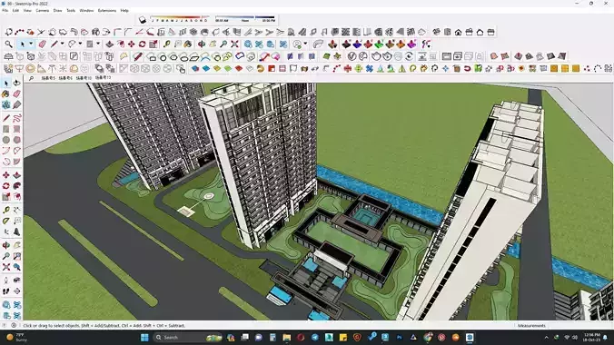 Minimalist commercial building 3D model