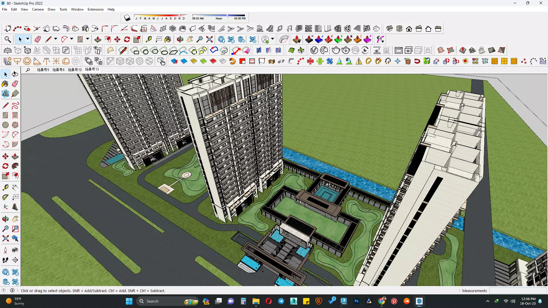 Minimalist commercial building 3D model_0