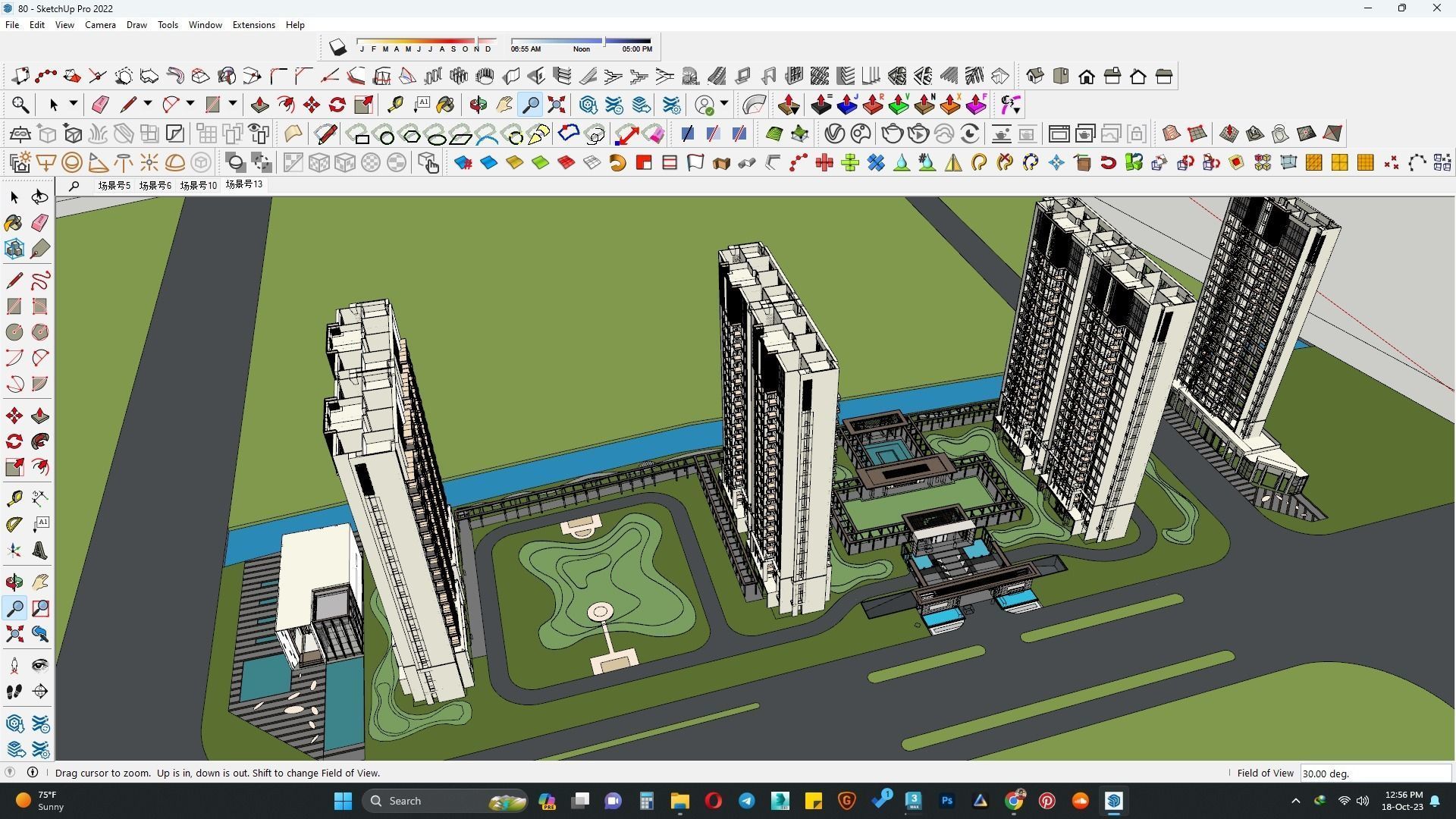 Minimalist commercial building 3D model_6