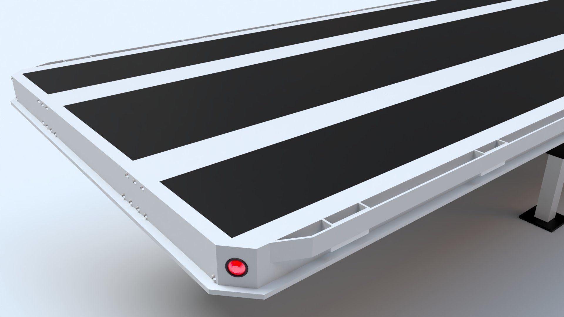 Flat Bed Trailer for a DAF XF Truck Low-poly 3D model_9