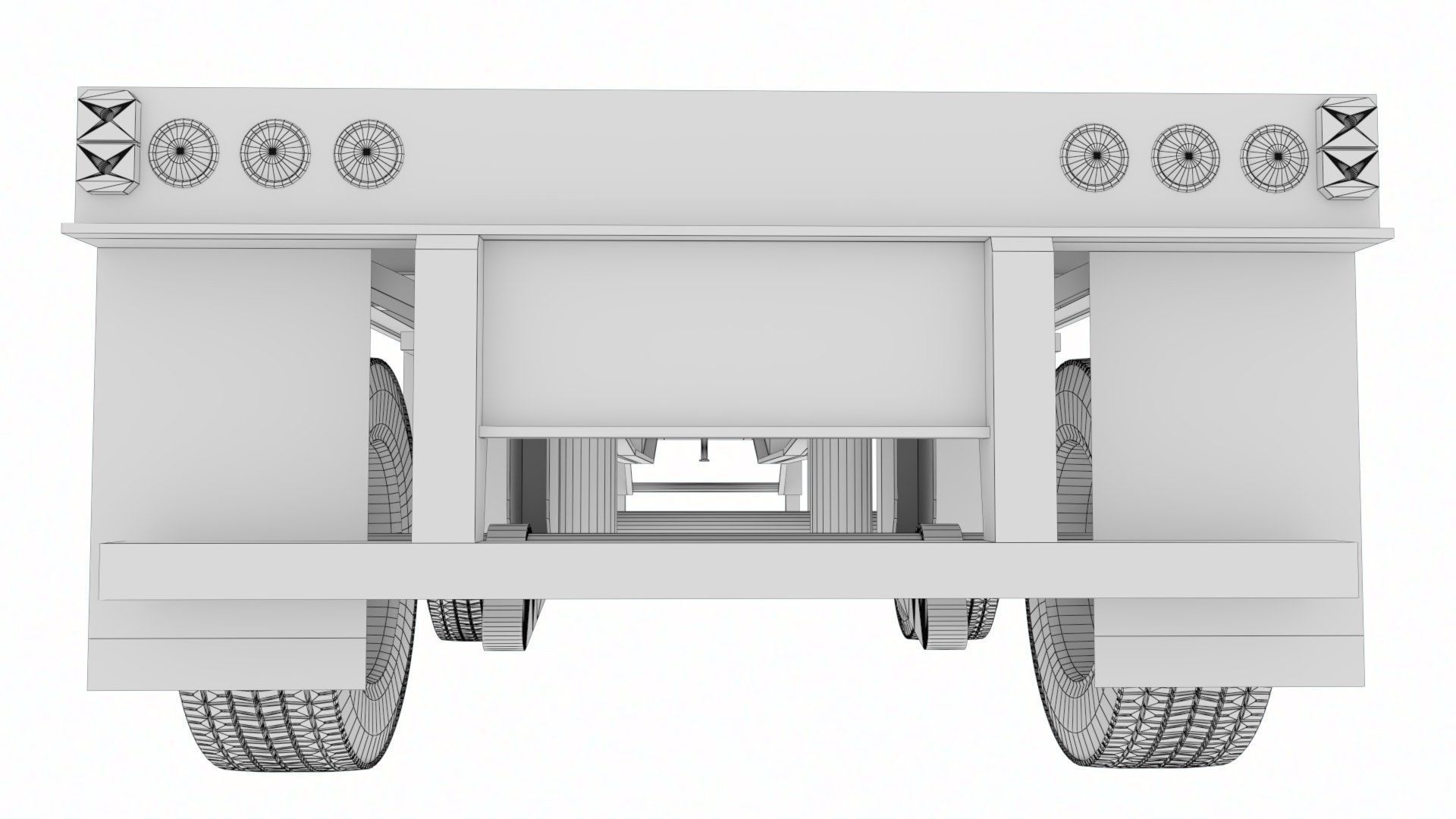 Flat Bed Trailer for a DAF XF Truck Low-poly 3D model_15