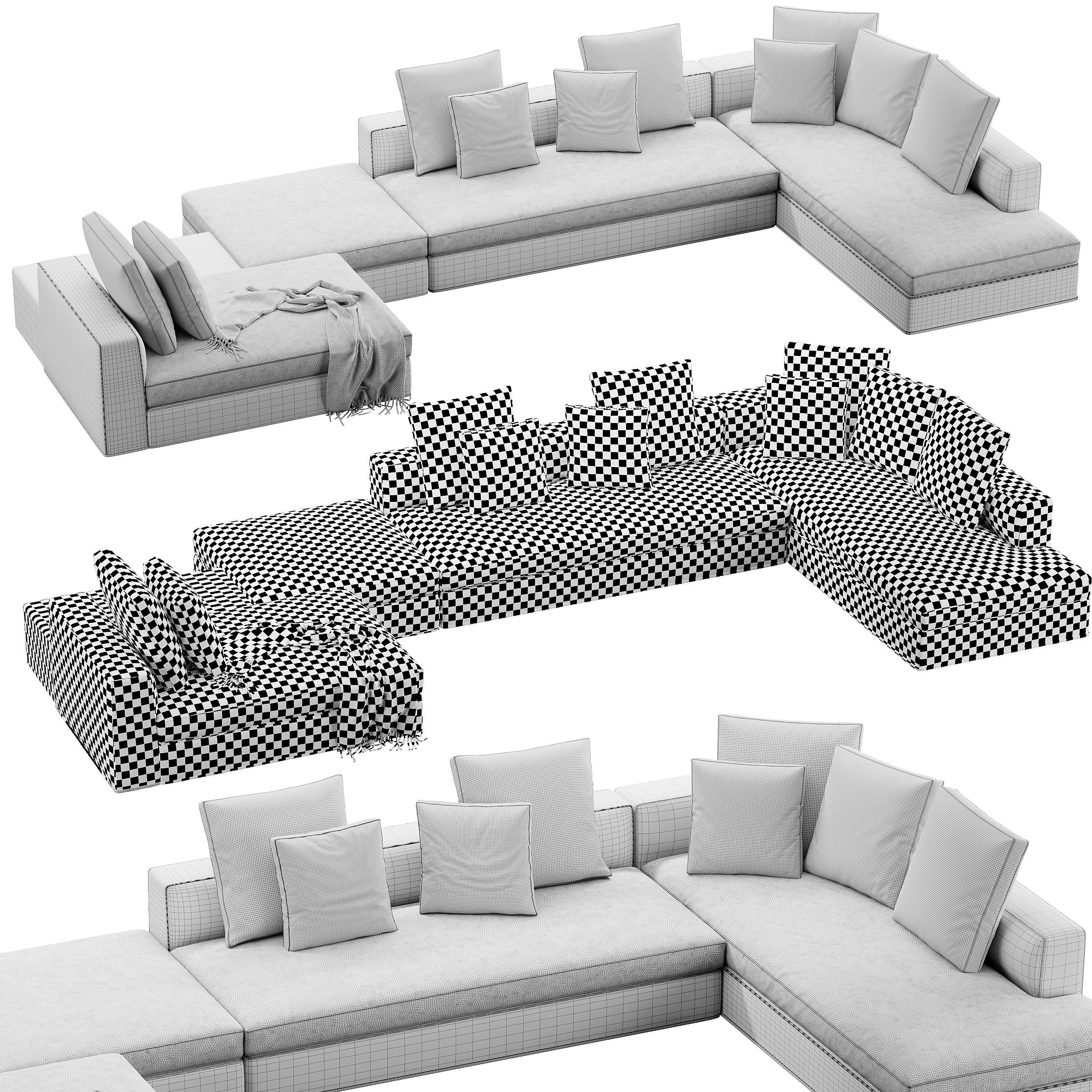 Powell SofaSet 3D model_5