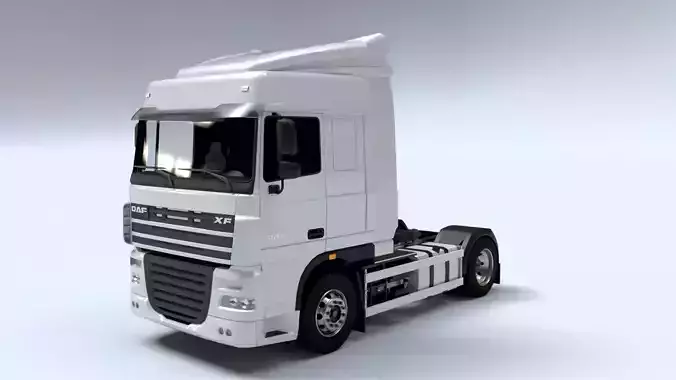 Articulated DAF XF Truck Sleeper Cab Low-poly 3D model