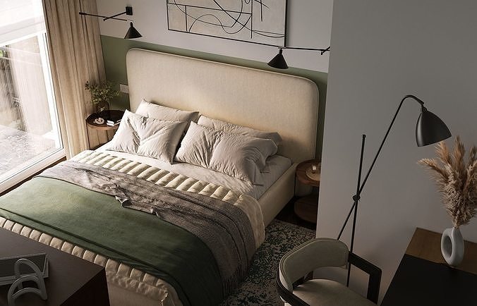 Bedroom Interior 3D Scene Model 3D model