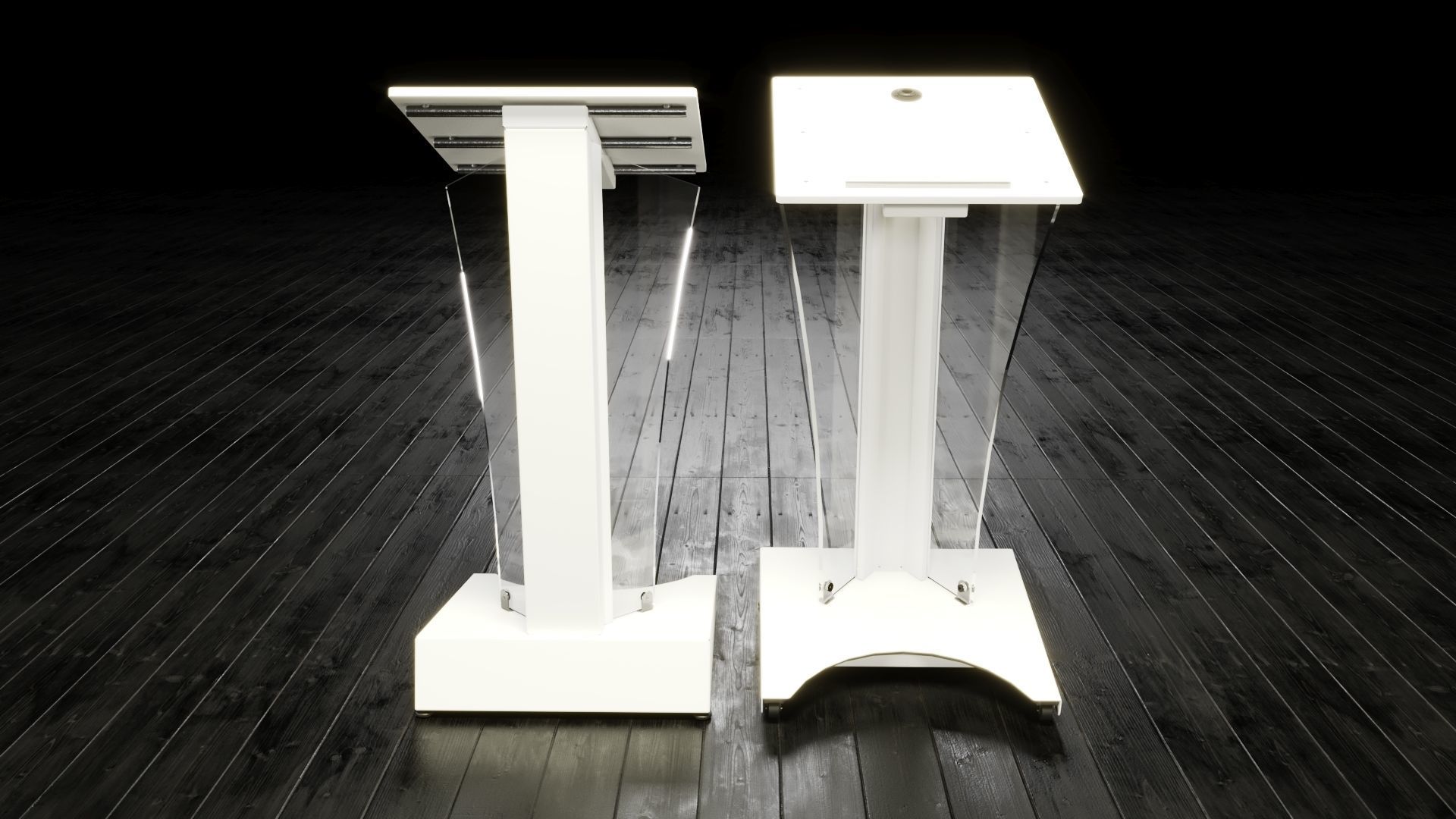 Transparent Lectern Podium 3D model_1