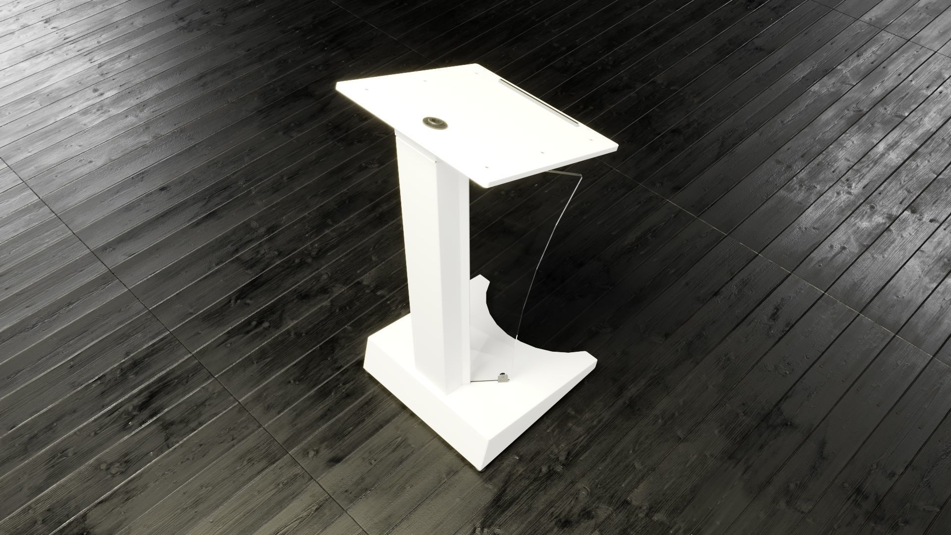 Transparent Lectern Podium 3D model_3