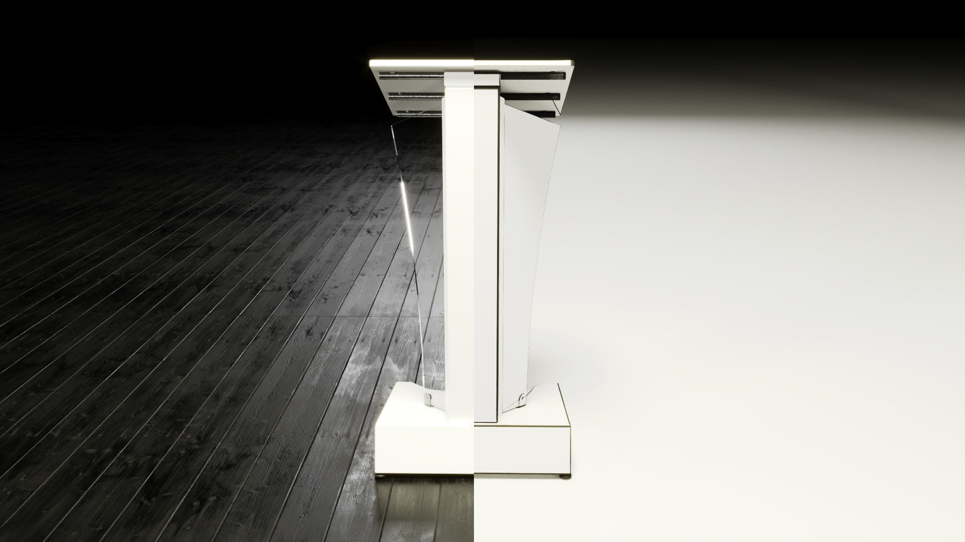 Transparent Lectern Podium 3D model_4