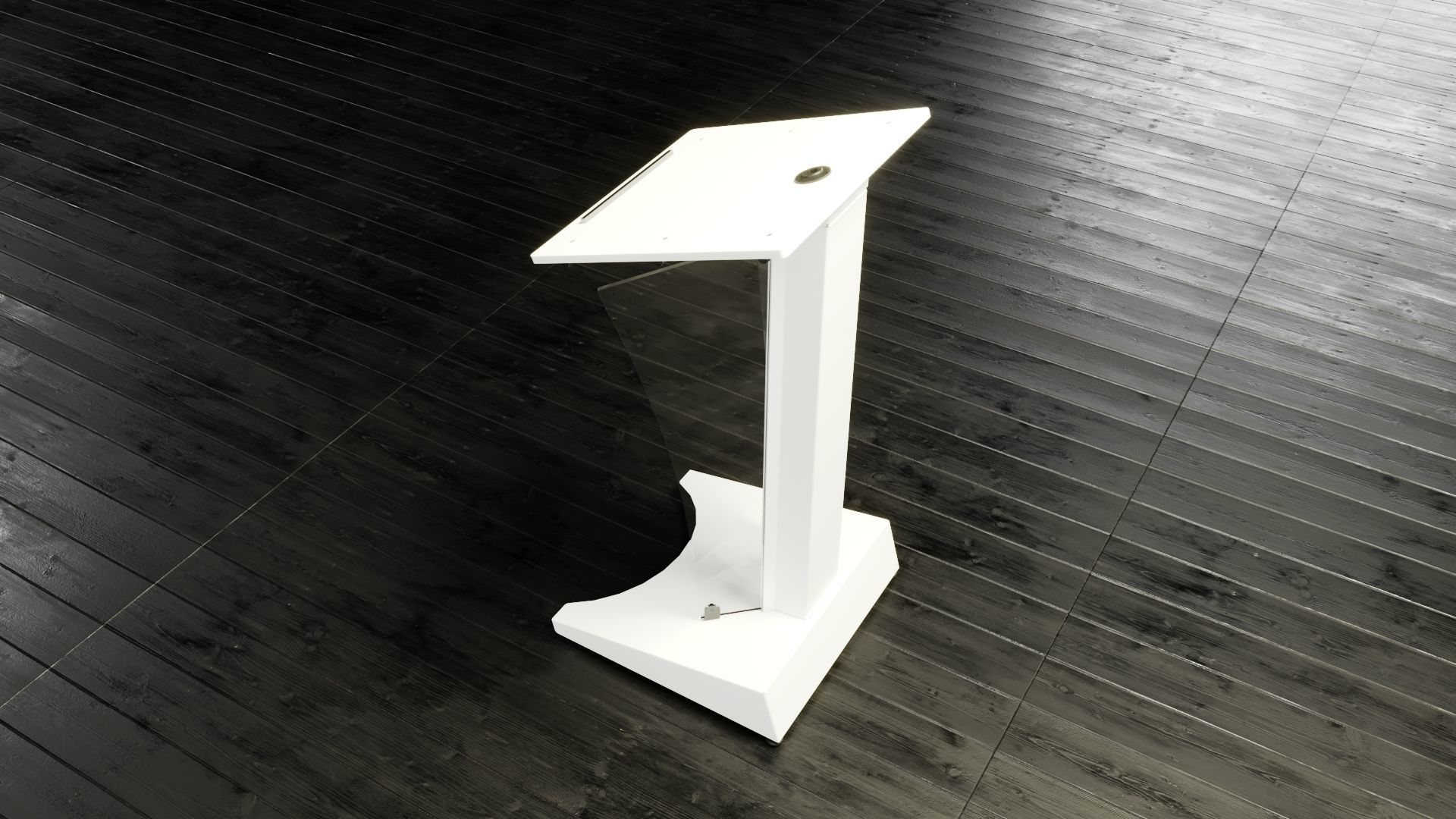 Transparent Lectern Podium 3D model_2