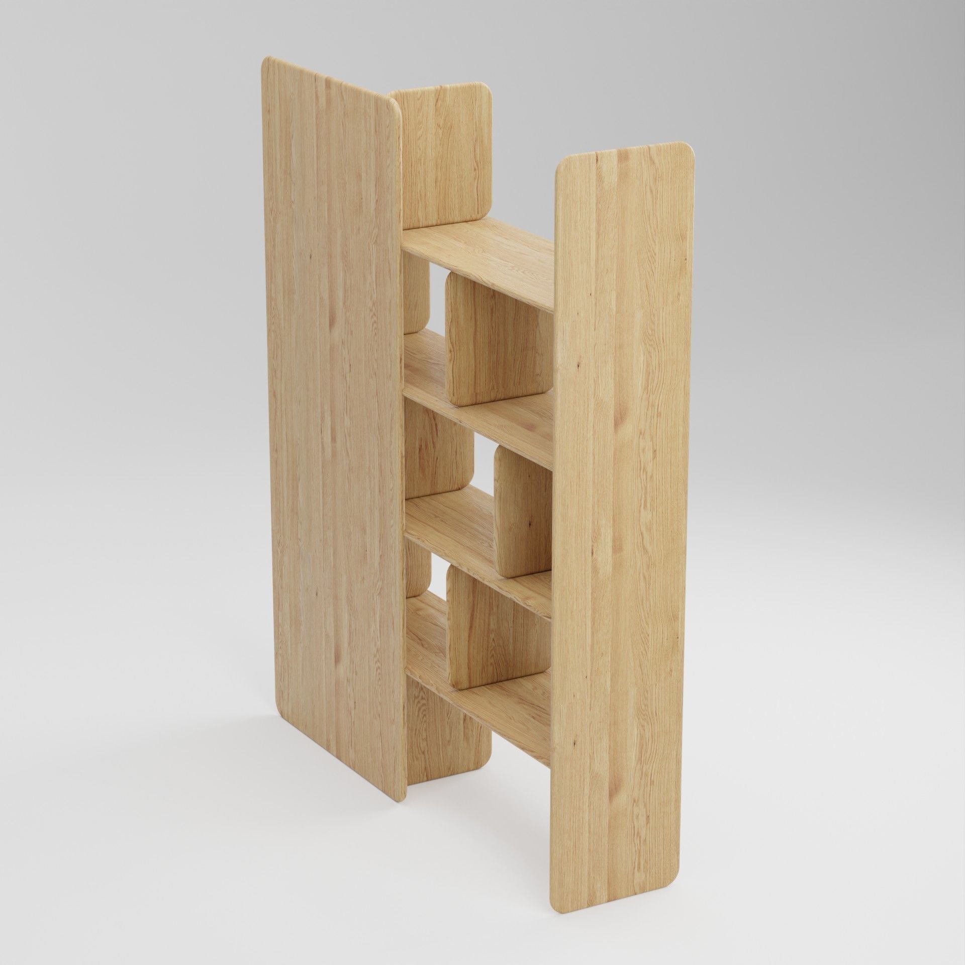 Wooden Shelf 3D Model Artisan Soft Shelf 3D model_2