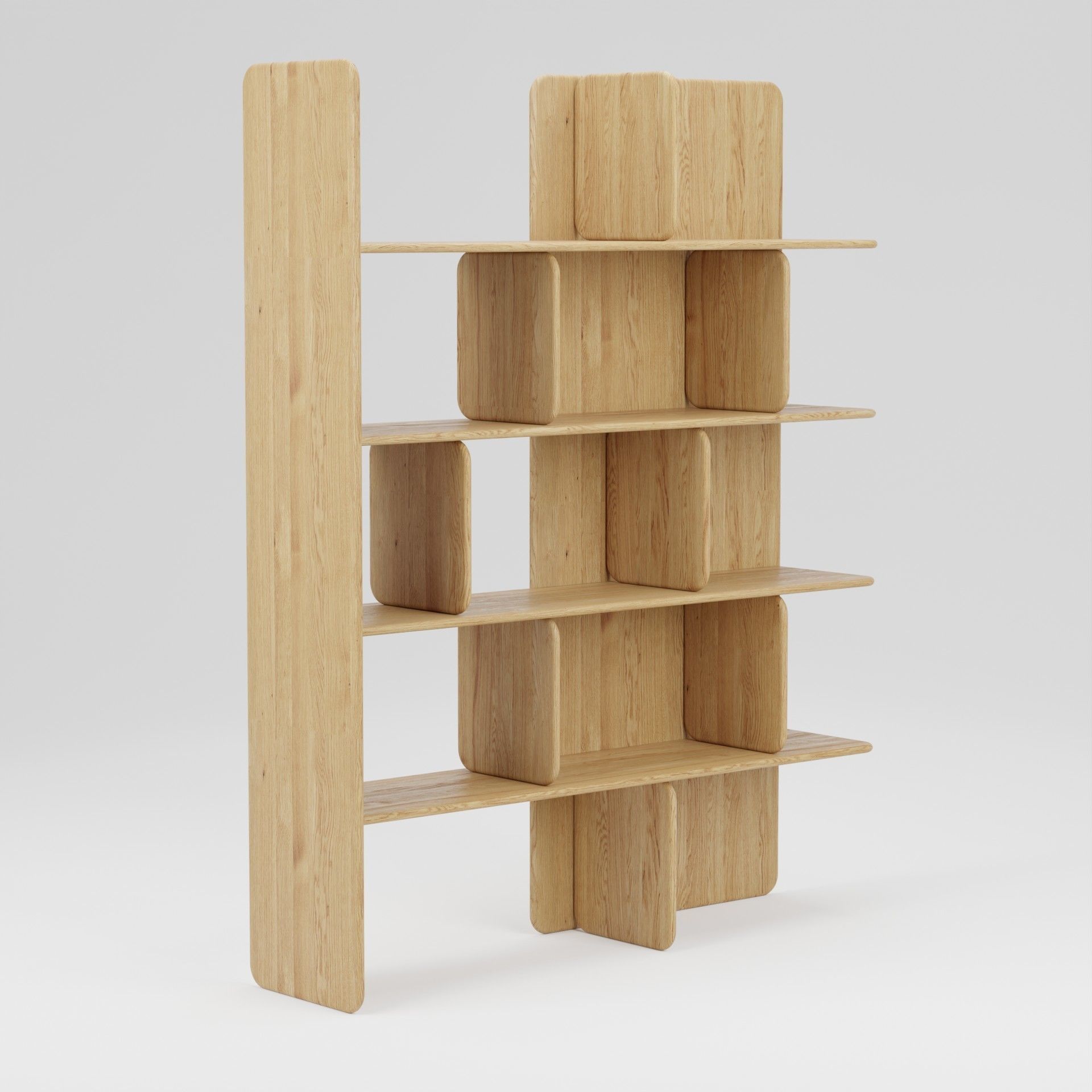 Wooden Shelf 3D Model Artisan Soft Shelf 3D model_3