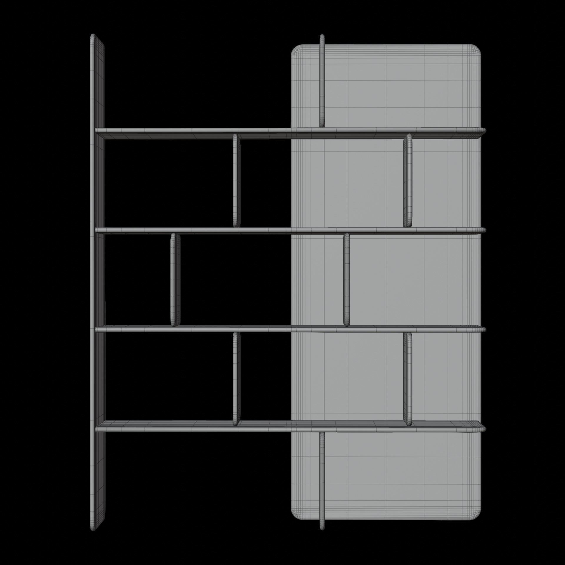 Wooden Shelf 3D Model Artisan Soft Shelf 3D model_5