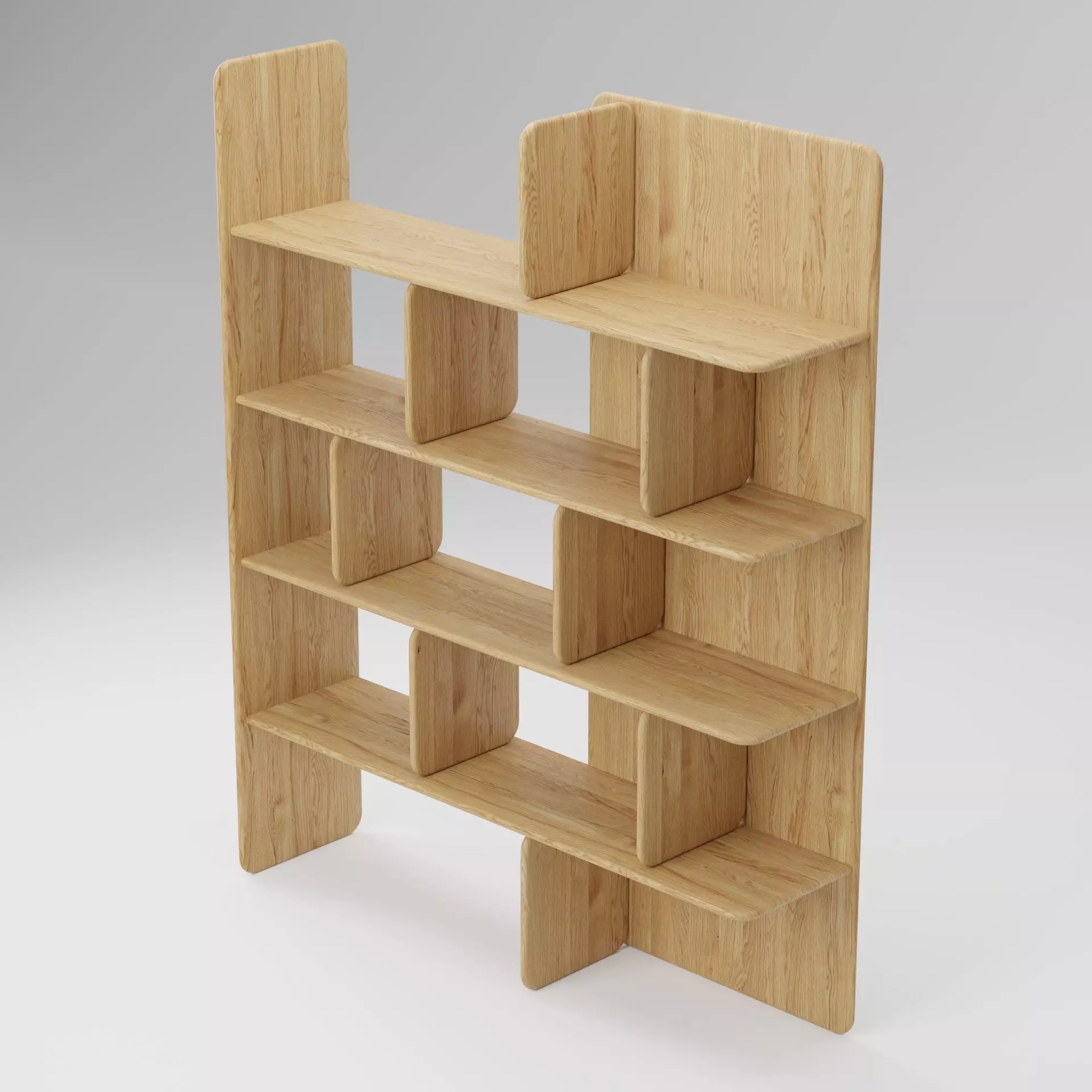 Wooden Shelf 3D Model Artisan Soft Shelf 3D model_0