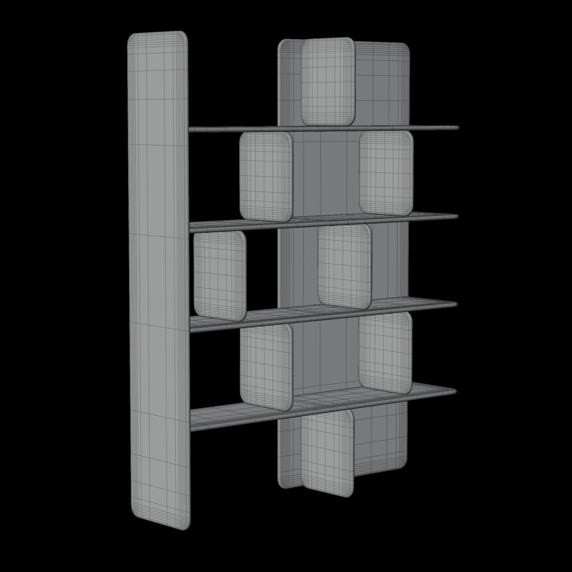 Wooden Shelf 3D Model Artisan Soft Shelf 3D model_7