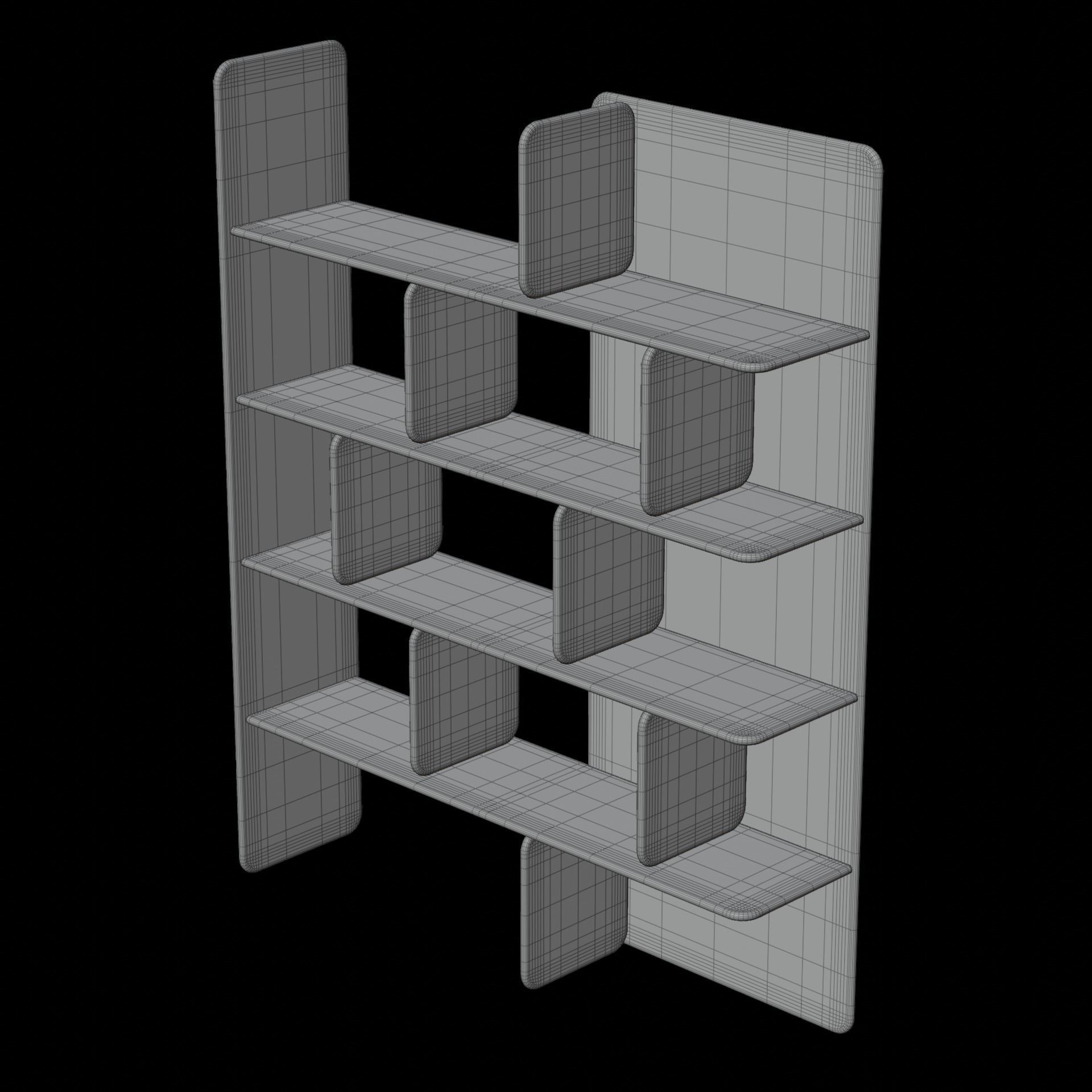 Wooden Shelf 3D Model Artisan Soft Shelf 3D model_4