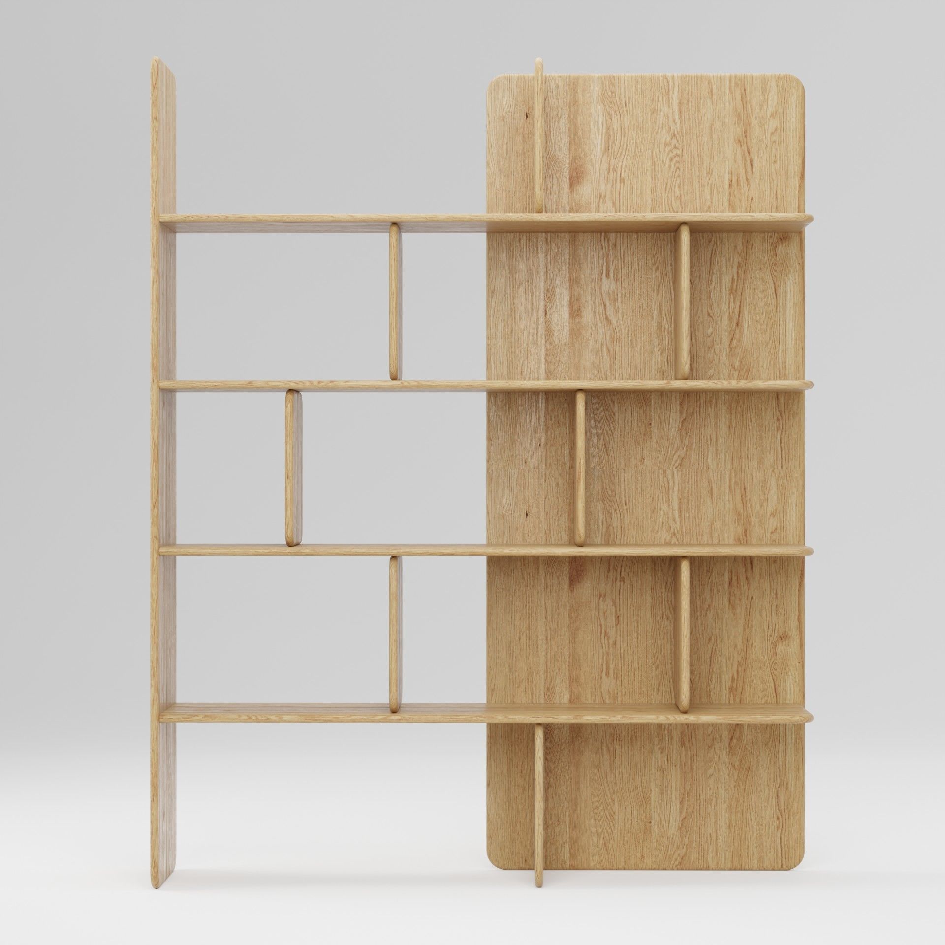 Wooden Shelf 3D Model Artisan Soft Shelf 3D model_1
