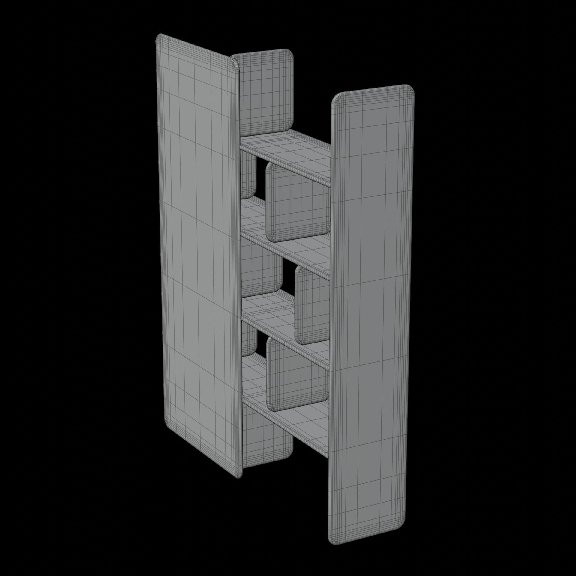 Wooden Shelf 3D Model Artisan Soft Shelf 3D model_6