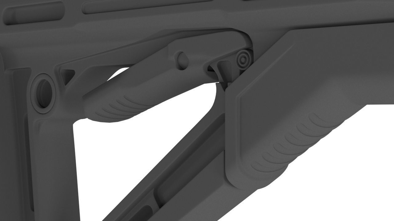 CTR Buttstock AR Rifle Hih-poly Mesh kit Gun Weapon Stock 3D model_1