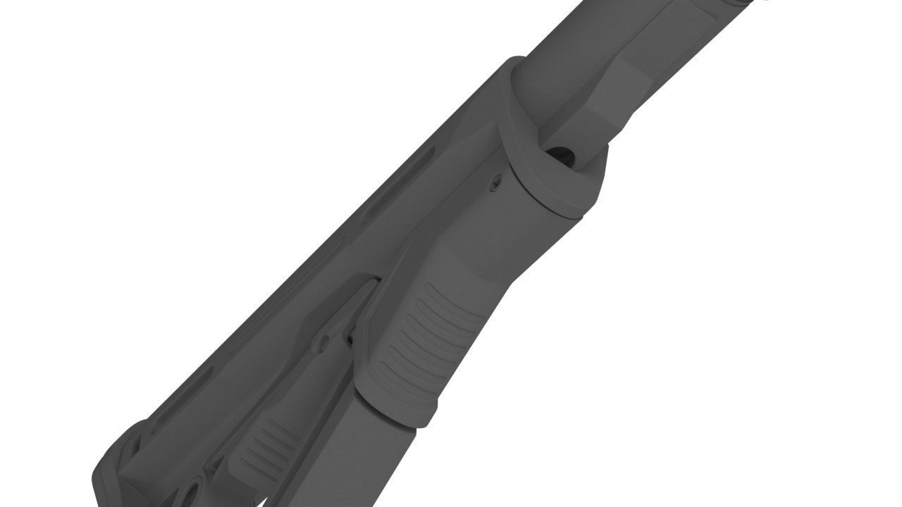 CTR Buttstock AR Rifle Hih-poly Mesh kit Gun Weapon Stock 3D model_11
