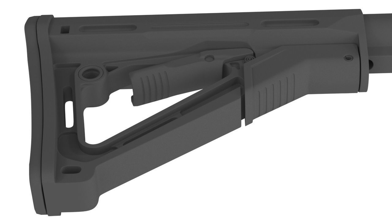 CTR Buttstock AR Rifle Hih-poly Mesh kit Gun Weapon Stock 3D model_12