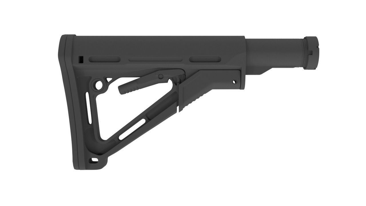 CTR Buttstock AR Rifle Hih-poly Mesh kit Gun Weapon Stock 3D model_5